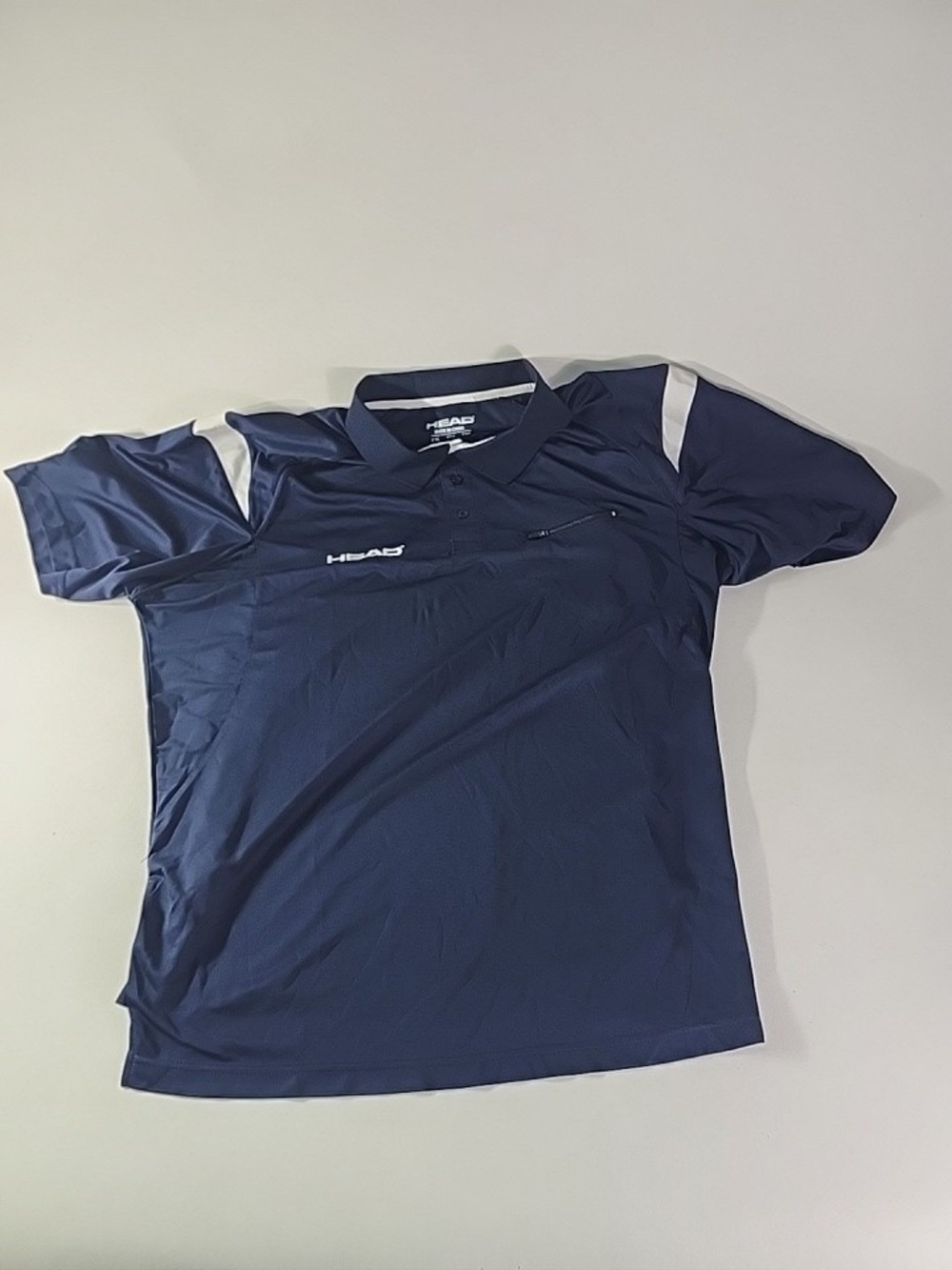 Head Navy and White Athletic Polo Shirt